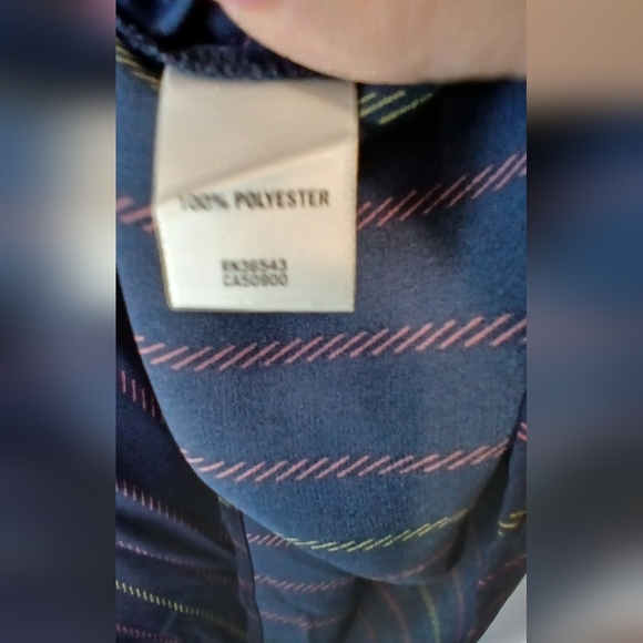 Van Heusen Blue Striped Bell Sleeve Blouse Women's XL Office Casual Tunic - Picture 5 of 6